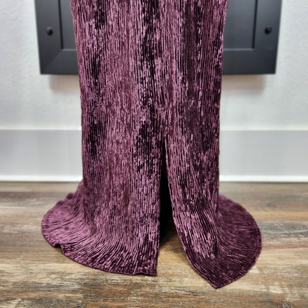 Beautiful Vintage 80's Linda Lundstrom Faux Fur Coller Maxi Dress Size Medium - Picture 7 of 11